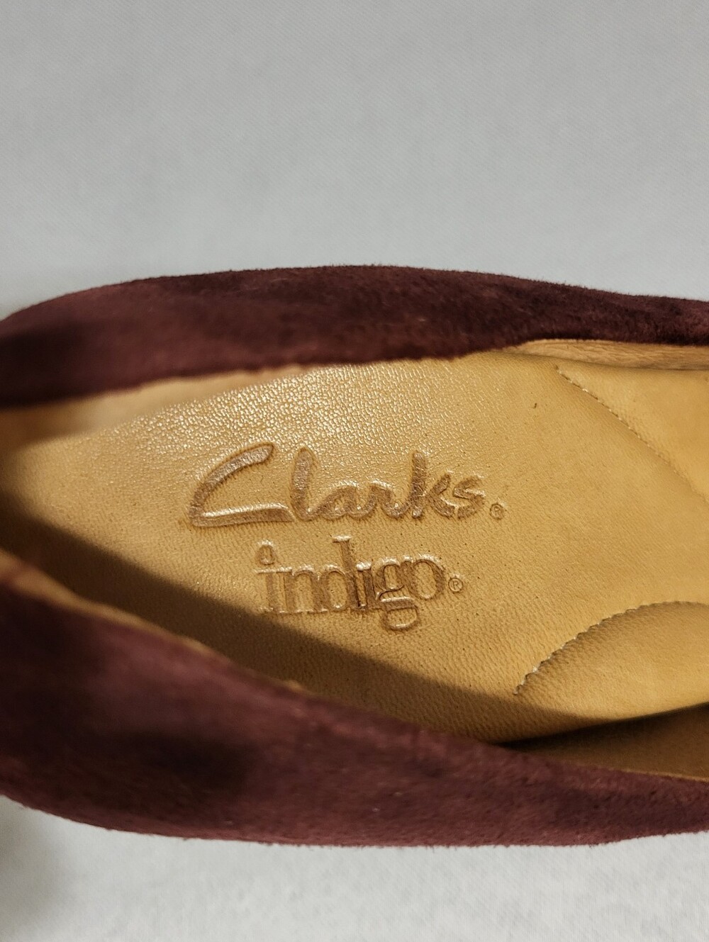 Clarks Indigo Wessex Wyvern Suede Pumps High Heel Shoes Sz 6.5 M Burgundy Glam - Picture 7 of 13
